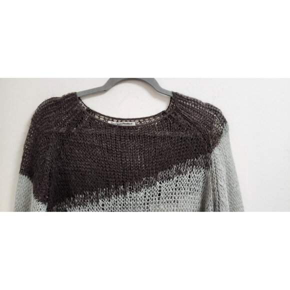 Theopen Product Boho Knit Mesh Sweater Multicolor Slouchy Pullover Artsy Grunge - Picture 3 of 15